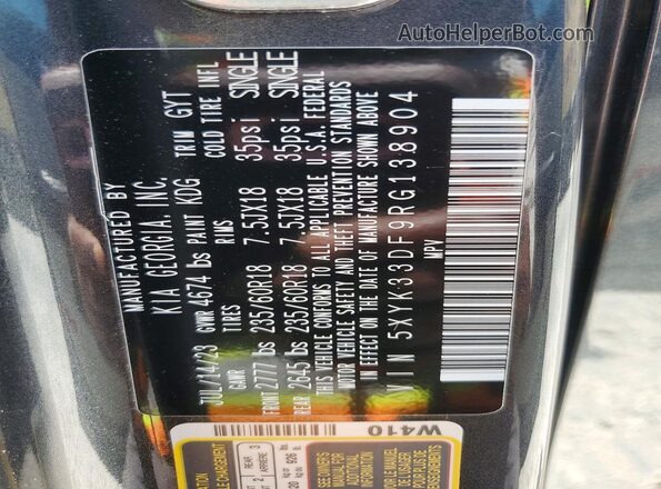 5XYK33DF9RG138904 2024 KIA SPORTAGE Gray Widok komory silnika