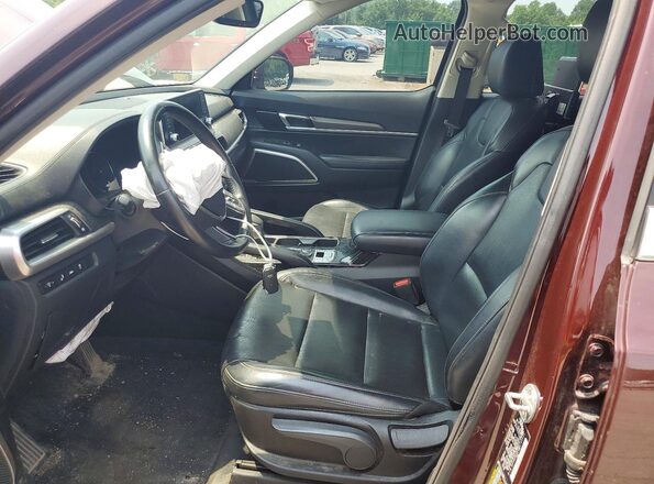 5XYP24HC1MG186839 2021 KIA TELLURIDE Бордовый Вид салона спереди