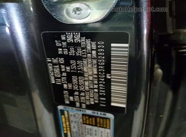5XYP34GC3RG528930 2024 KIA TELLURIDE Gray VIN კოდის სტიკერის ხედი