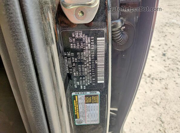 5XYP3DHC9NG283849 2022 KIA TELLURIDE Black Вид наклейки з VIN-кодом