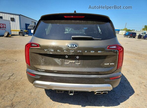 5XYP54HC5MG134704 2021 KIA TELLURIDE Коричневый Вид сзади