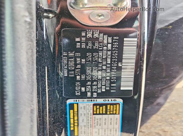 5XYP64GC3SG579678 2025 KIA TELLURIDE Black სალონის 360-გრადუსიანი ხედი