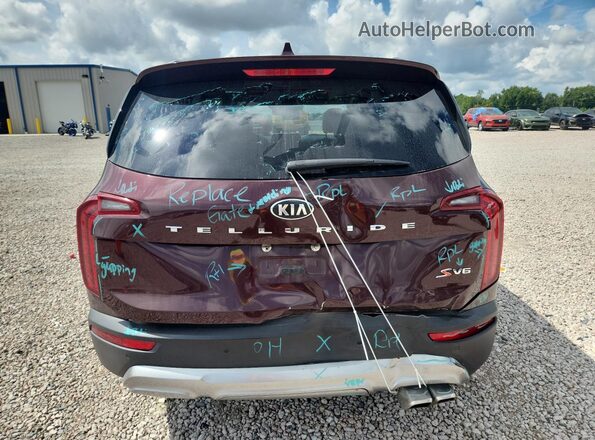 5XYP64HC4LG048800 2020 KIA TELLURIDE Burgundy უკანა ხედი
