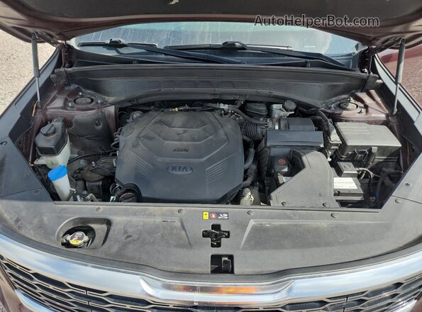 5XYP64HC4LG048800 2020 KIA TELLURIDE Burgundy ძრავის განყოფილების ხედი