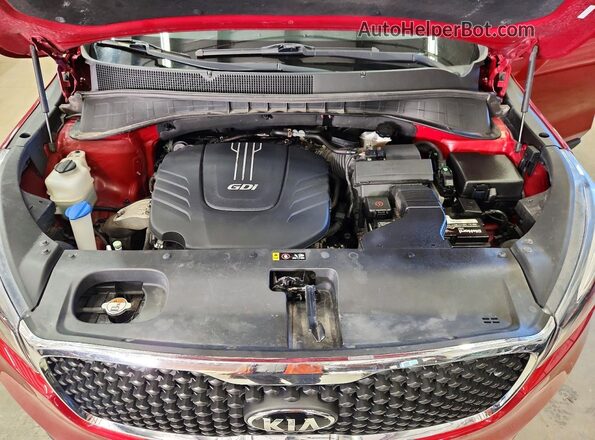 5XYPGDA54HG191990 2017 KIA SORENTO Red ძრავის განყოფილების ხედი