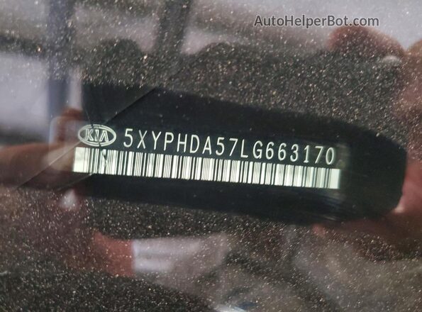 5XYPHDA57LG663170 2020 KIA SORENTO Черный Вид наклейки с VIN-кодом