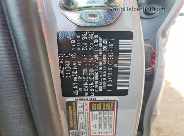 5XYRLDJC7SG321612 2025 KIA SORENTO Серый Вид наклейки с VIN-кодом