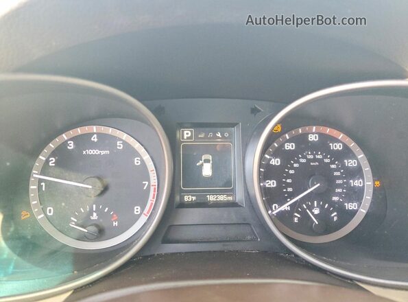 5XYZT3LB7HG469217 2017 HYUNDAI SANTA Blue Instrument cluster view