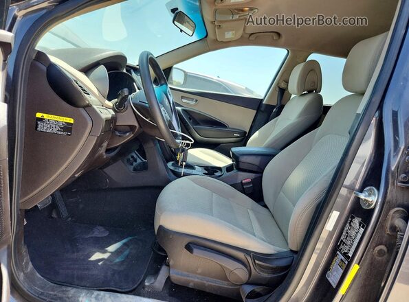 5XYZTDLB0JG559739 2018 HYUNDAI SANTA Gray Вид салону спереду
