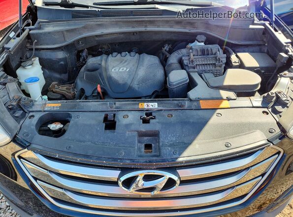 5XYZTDLB2GG369479 2016 HYUNDAI SANTA Black Widok komory silnika