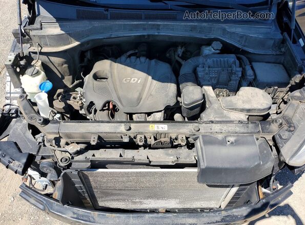 5XYZUDLB0GG308841 2016 HYUNDAI SANTA Black Widok komory silnika