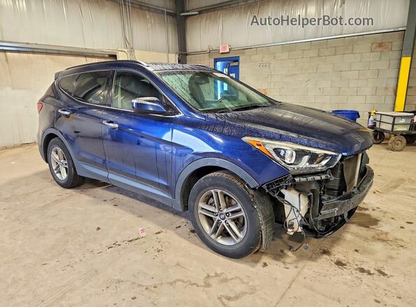 5XYZUDLB1JG546849 2018 HYUNDAI SANTA Blue Передня права чверть
