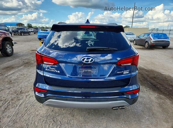 5XYZW4LA7JG533704 2018 HYUNDAI SANTA Синий Вид сзади