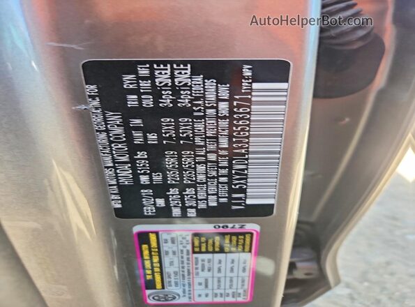 5XYZWDLA3JG563671 2018 HYUNDAI SANTA Silver Панорамний вид салону 360°