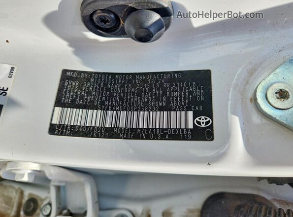 5YFB4MDE0SP258232 2025 TOYOTA COROLLA White Widok komory silnika