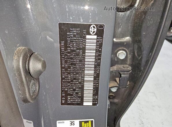 5YFB4MDE4TP391724 2026 TOYOTA COROLLA Gray Widok naklejki z numerem VIN