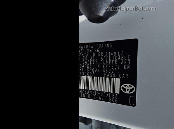5YFB4MDE9TP433627 2026 TOYOTA COROLLA White ძრავის განყოფილების ხედი