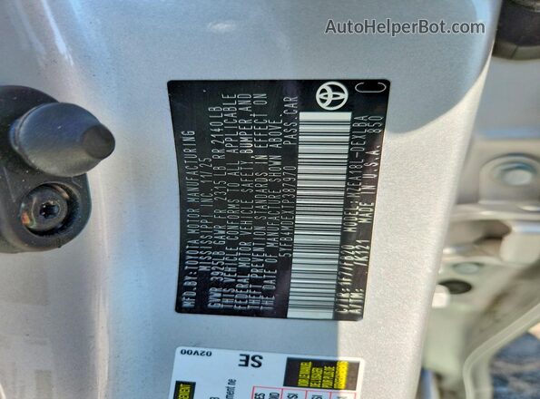5YFB4MDEXTP387970 2026 TOYOTA COROLLA Серебряный Вид наклейки с VIN-кодом
