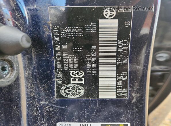 5YFBPMBE2MP153690 2021 TOYOTA COROLLA Blue Vista del compartimento del motor