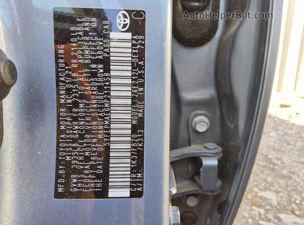 5YFEPMAE6MP211458 2021 TOYOTA COROLLA Blue Widok komory silnika
