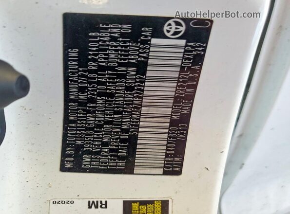 5YFEPMAE7NP273212 2022 TOYOTA COROLLA White Vista del compartimento del motor