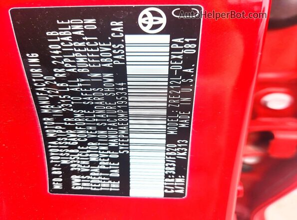 5YFEPMAE8MP195344 2021 TOYOTA COROLLA Red Widok komory silnika