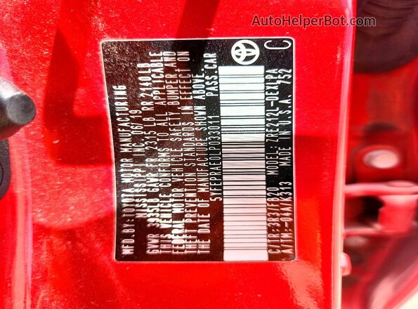 5YFEPRAE0LP033011 2020 TOYOTA COROLLA Red Widok komory silnika