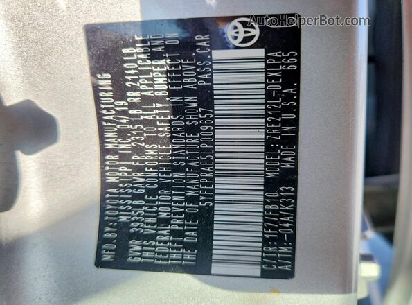 5YFEPRAE5LP009657 2020 TOYOTA COROLLA Silver Widok komory silnika
