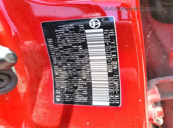 5YFEPRAE8LP094705 2020 TOYOTA COROLLA Red Widok komory silnika