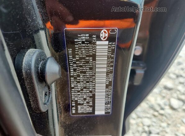 5YFEPRAE9LP044489 2020 TOYOTA COROLLA Black VIN sticker view