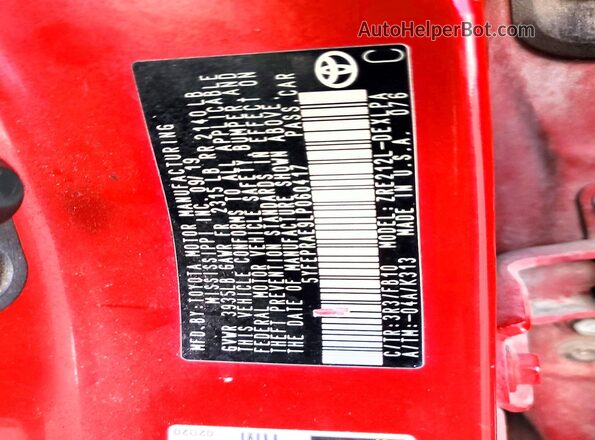5YFEPRAE9LP060417 2020 TOYOTA COROLLA Red Вид підкапотного простору