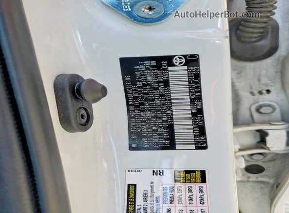5YFS4MCE0PP159855 2023 TOYOTA COROLLA White VIN კოდის სტიკერის ხედი