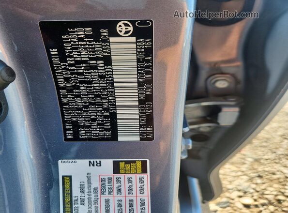 5YFS4MCE8PP145606 2023 TOYOTA COROLLA Серый Вид подкапотного пространства