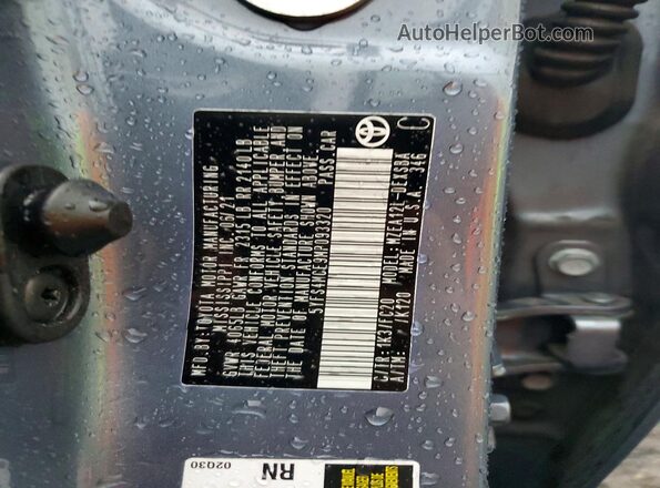5YFS4MCE9MP093320 2021 TOYOTA COROLLA Blue Widok naklejki z numerem VIN
