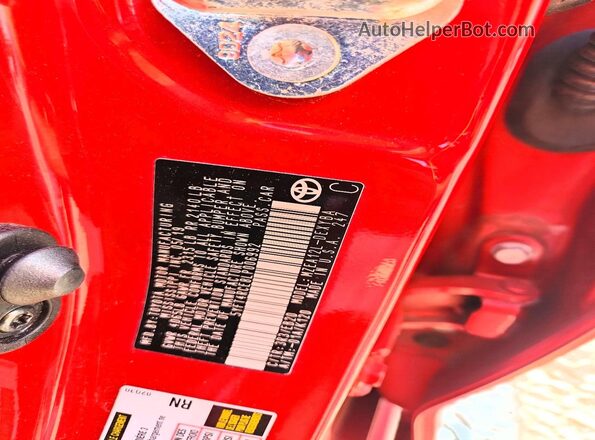 5YFT4RCE8LP006992 2020 TOYOTA COROLLA Red VIN կոդի պիտակի տեսք