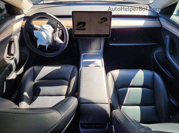 5YJ3E1EA0NF375076 2022 TESLA MODEL Black Vista del salpicadero