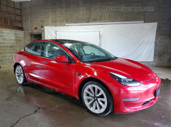 5YJ3E1EA2NF190771 2022 TESLA MODEL Red Delantero derecho