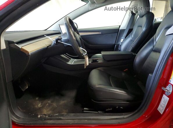 5YJ3E1EA2NF190771 2022 TESLA MODEL Red Vista interior delantera
