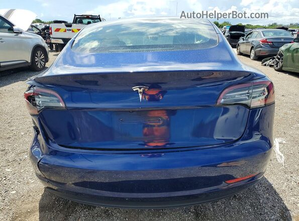 5YJ3E1EA2NF372292 2022 TESLA MODEL Blue უკანა ხედი