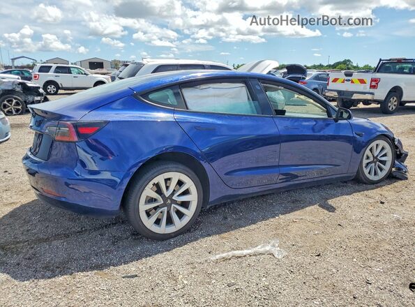5YJ3E1EA2NF372292 2022 TESLA MODEL Blue უკანა მარჯვენა