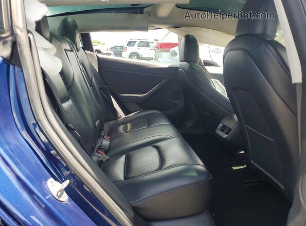 5YJ3E1EA2NF372292 2022 TESLA MODEL Blue უკანა სავარძლების ხედი