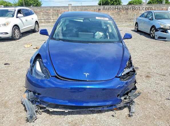 5YJ3E1EA2NF372292 2022 TESLA MODEL Blue წინა ხედი