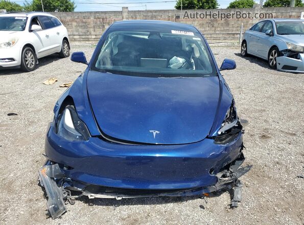 5YJ3E1EA2NF372292 2022 TESLA MODEL Blue VIN კოდის სტიკერის ხედი