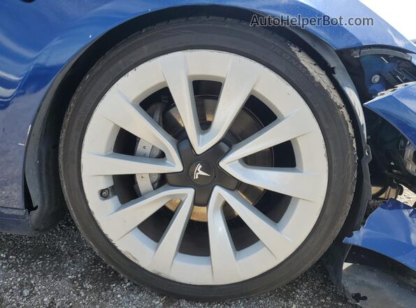 5YJ3E1EA2NF372292 2022 TESLA MODEL Blue 