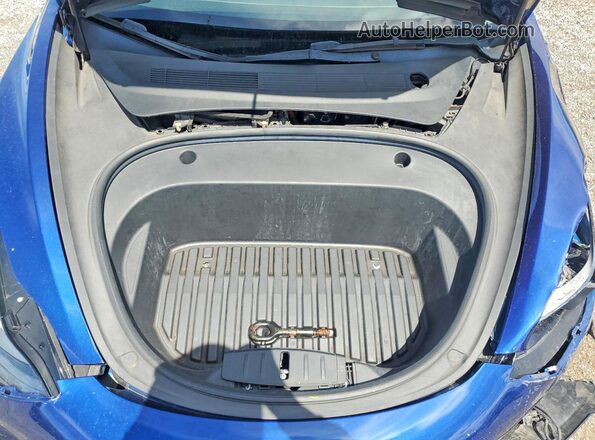 5YJ3E1EA2NF372292 2022 TESLA MODEL Blue უკანა სალონის ხედი