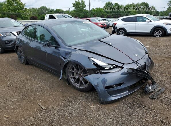 5YJ3E1EA2PF676497 2023 TESLA MODEL Gray Передня права чверть