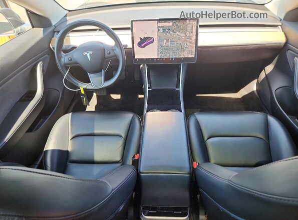 5YJ3E1EA3KF308175 2019 TESLA MODEL Gray Առջևի վահանակի տեսք