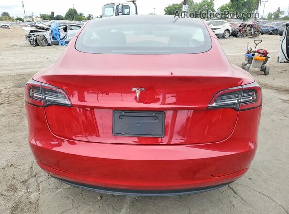 5YJ3E1EA3MF014584 2021 TESLA MODEL Red Հետևի տեսք