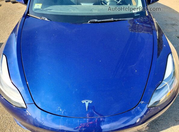 5YJ3E1EA3NF370471 2022 TESLA MODEL Blue Вид задньої частини салону