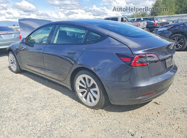 5YJ3E1EA4NF304429 2022 TESLA MODEL Gray Trasero izquierdo